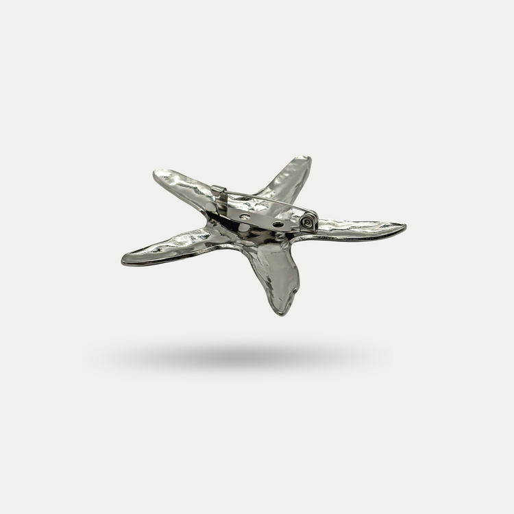 Silver Starfish Brooch Pin