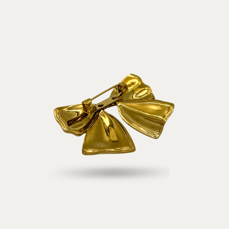 Gold Bow Brooch Pin