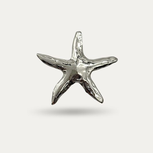 Silver Starfish Brooch Pin
