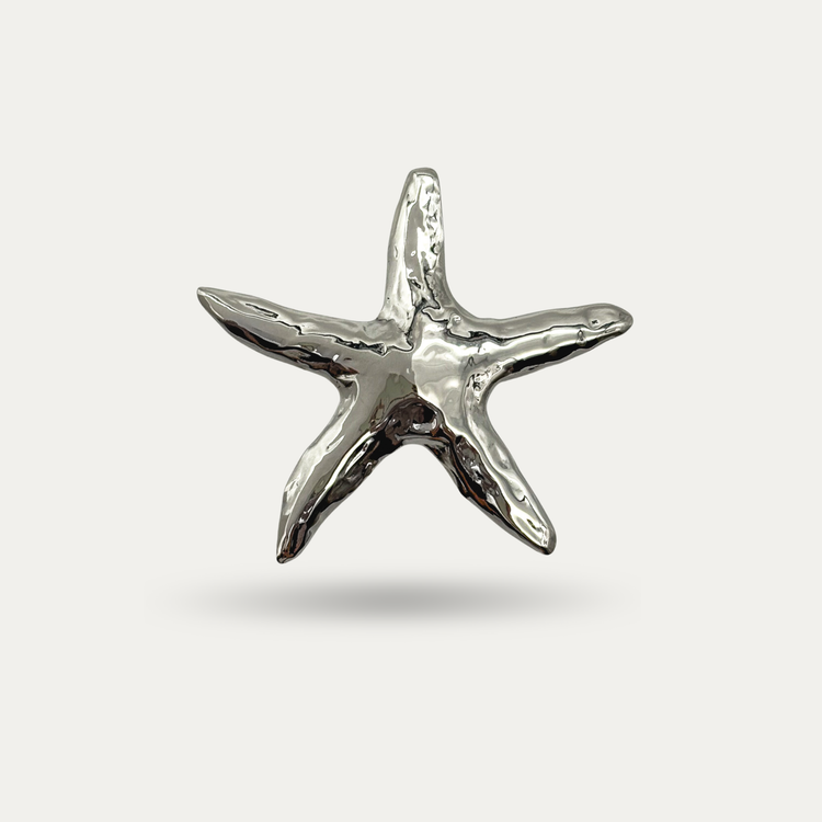 Silver Starfish Brooch Pin