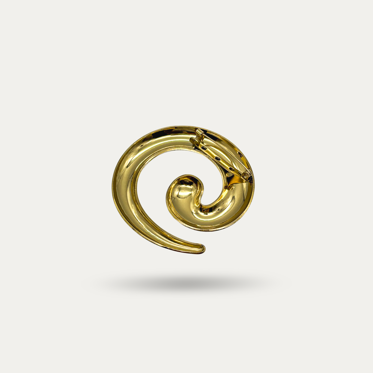 Gold Spiral Brooch Pin