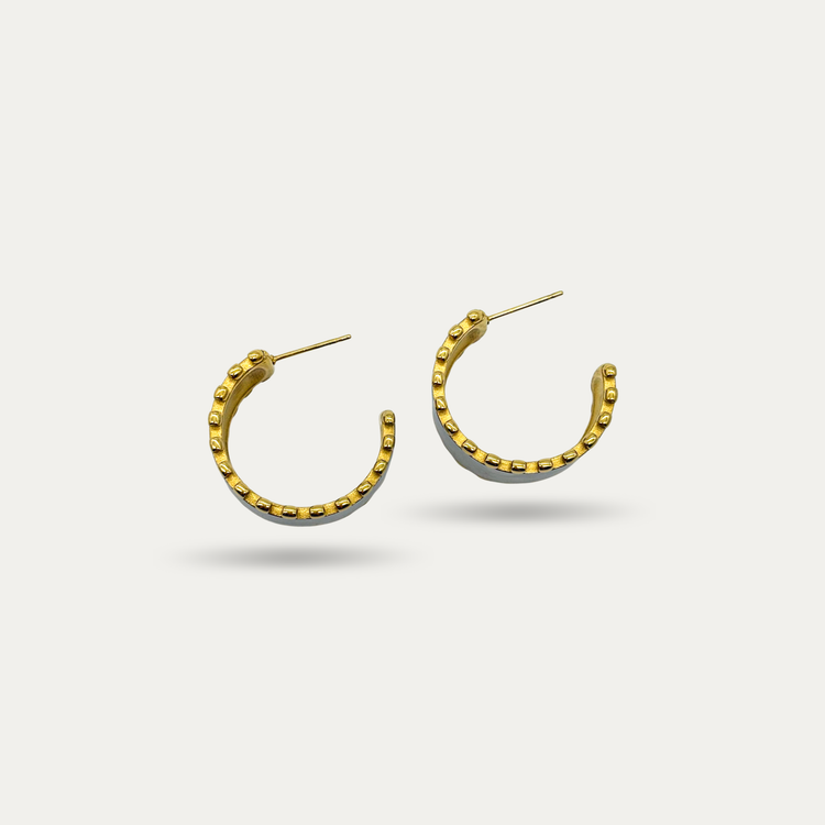 Two-Tone Sculptural Hoop Earrings