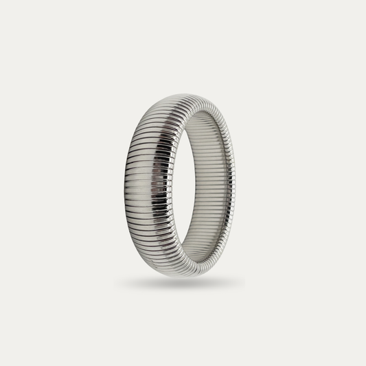Silver Ribbed Bracelet