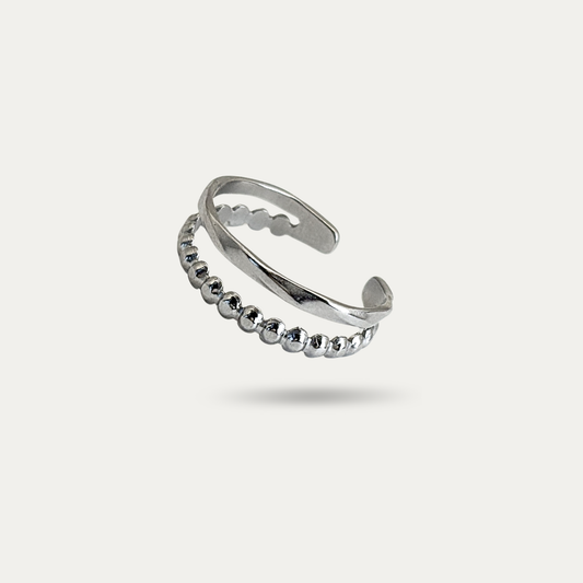 Two Band Silver Stacking Ring