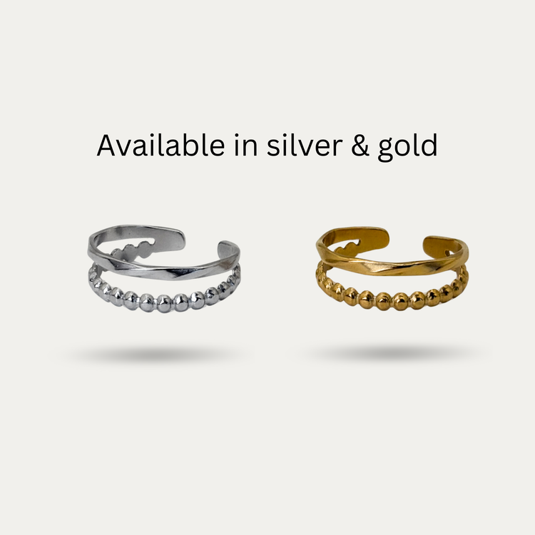 Two Band Silver Stacking Ring