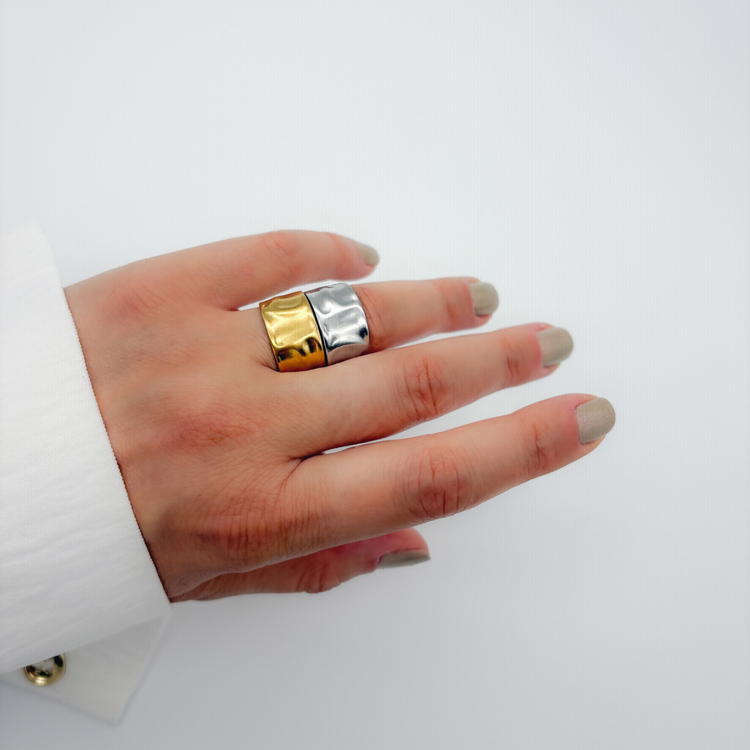 Gold Cigar Band Ring
