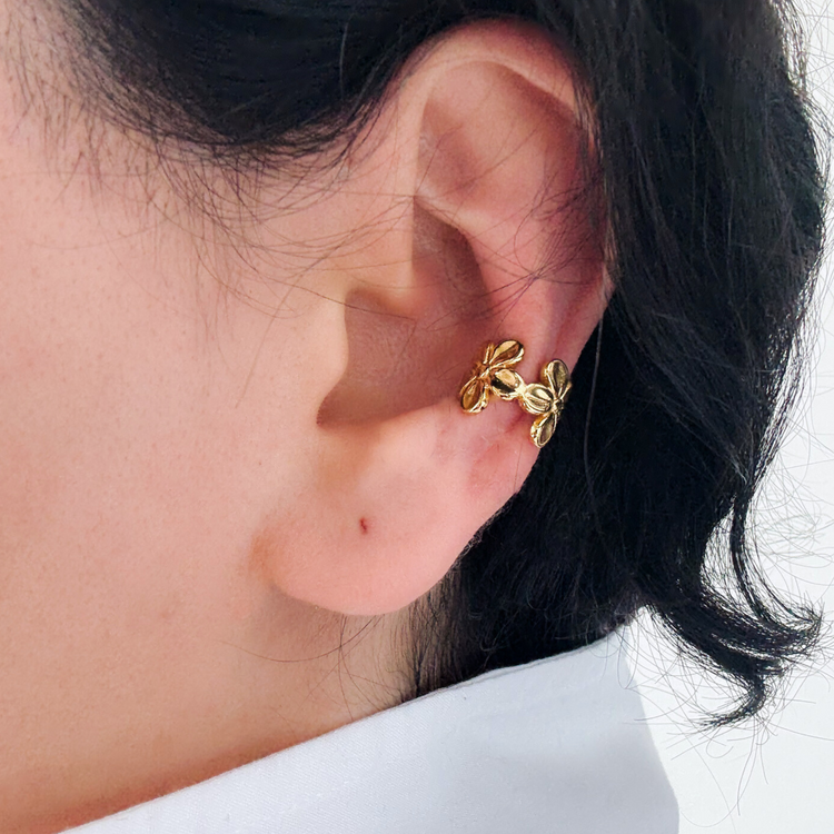 Gold Flower Ear Cuff