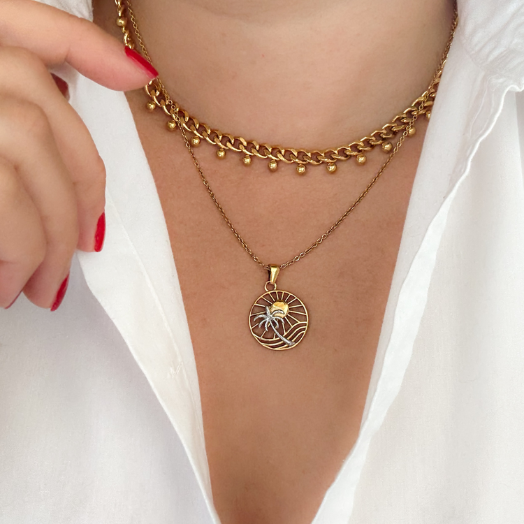 Gold Thick Ball Chain Necklace