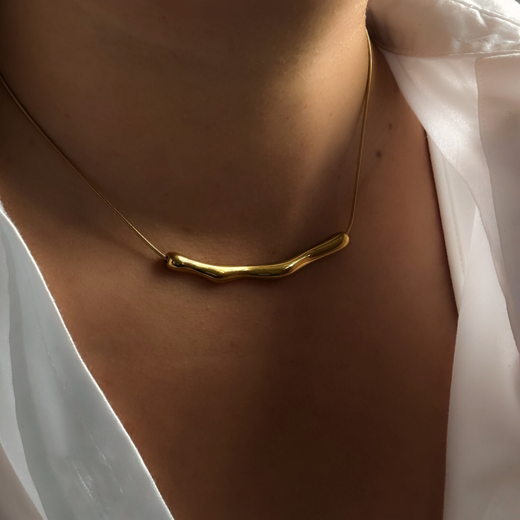Gold Wave Necklace
