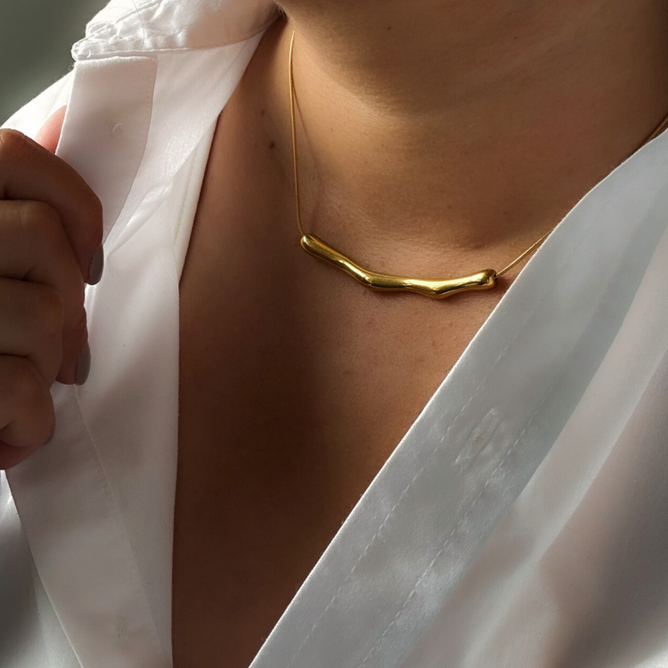 Gold Wave Necklace