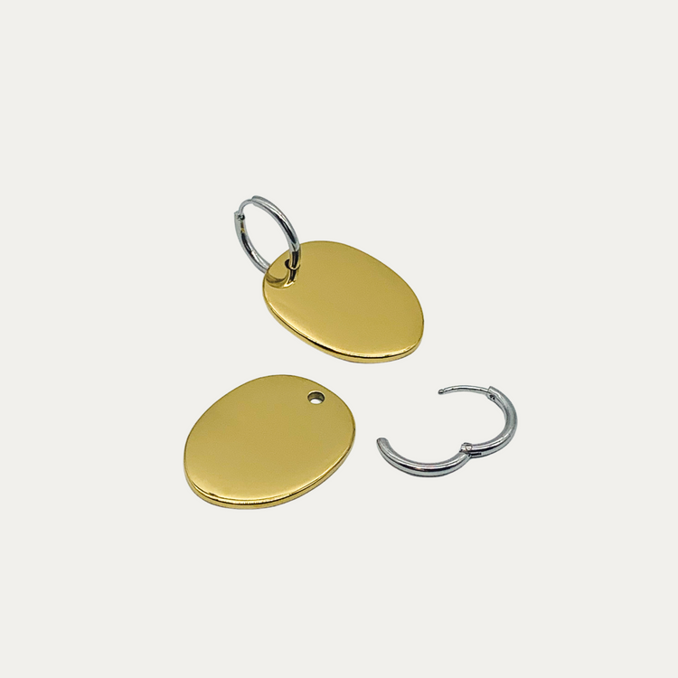 Dual-Tone Drop Hoop Earrings