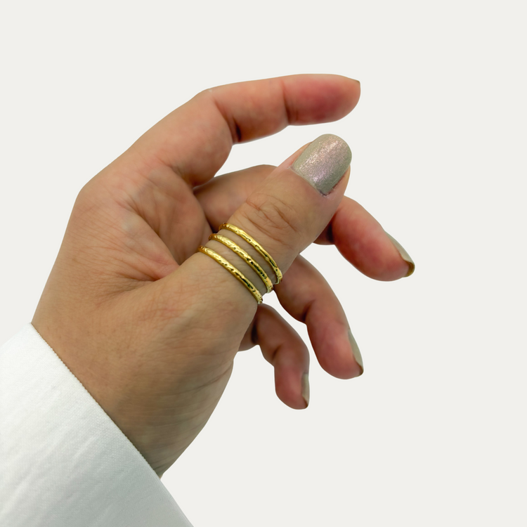 Multi-strand Hammered gold ring