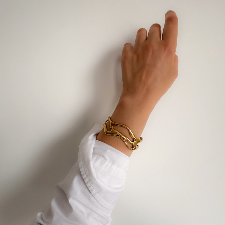 Gold Wave Cuff Bracelet