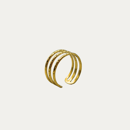 Multi-strand Hammered gold ring