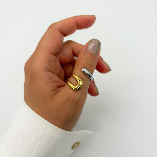 DUAL-TONE WRAP RING