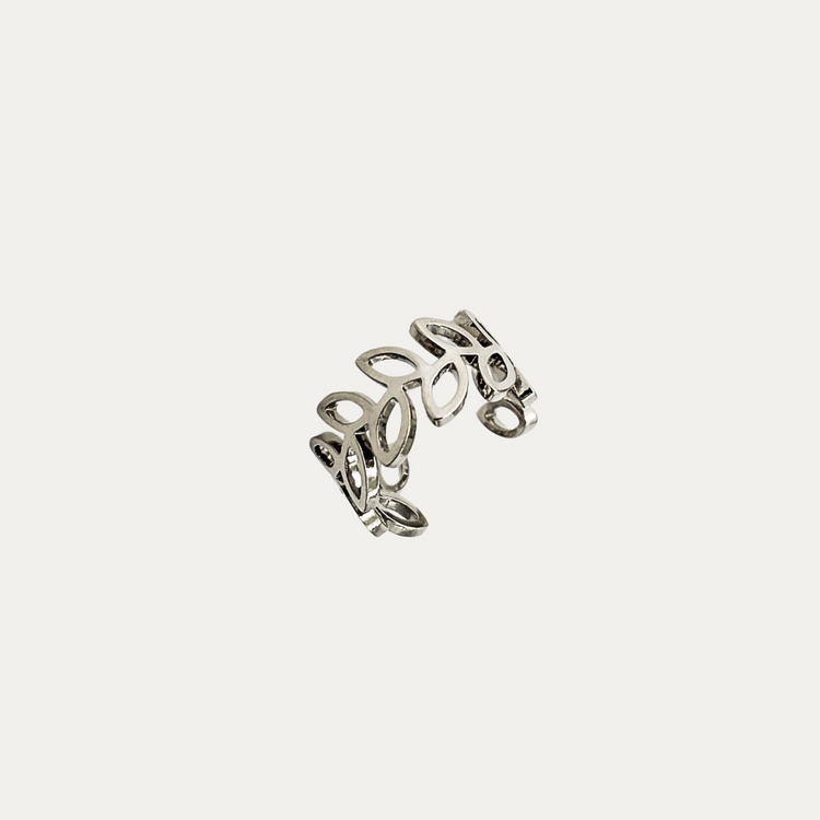 Silver Leaf Ear Cuff