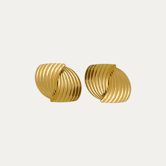 Chunky Love Knot Gold Stud Earrings
