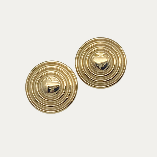Chunky Gold Heart Stud Earrings