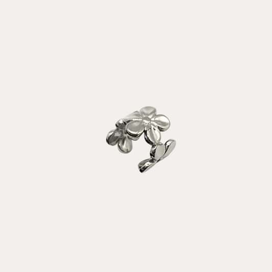 Silver Flower Ear Cuff