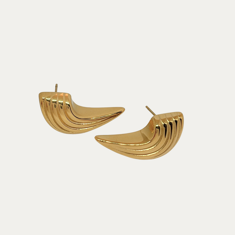 Gold Wing Stud Earrings
