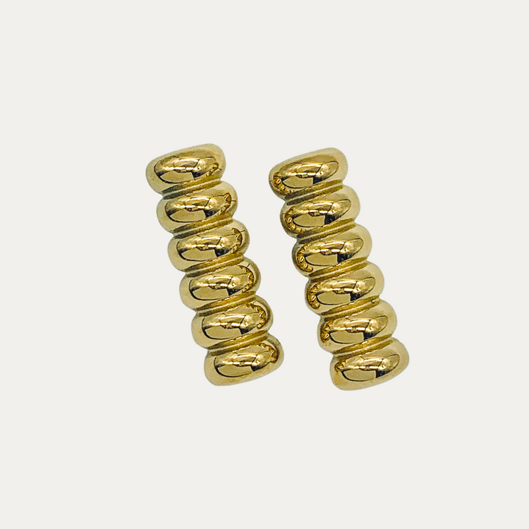 Gold Statement Stud Earrings