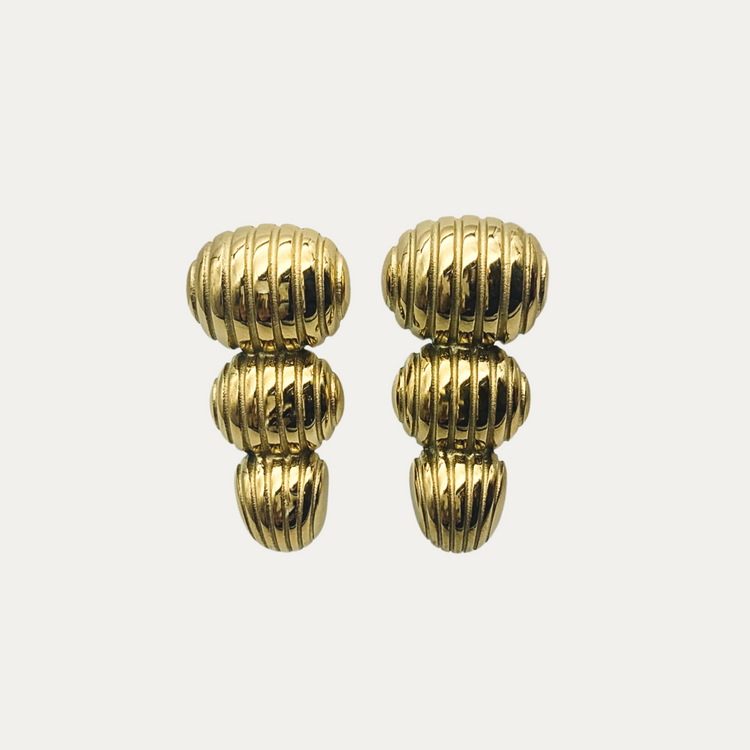 Gold Drop Stud Earrings