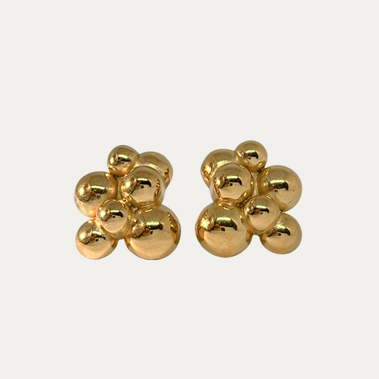 Gold Bubble Statement Stud Earrings