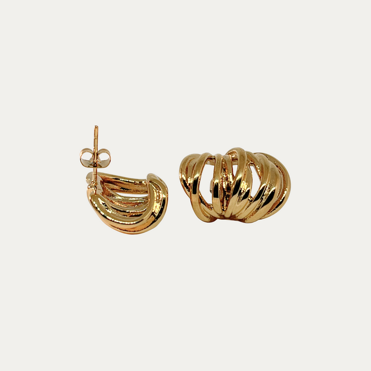 Multi Strand Gold Stud Earrings