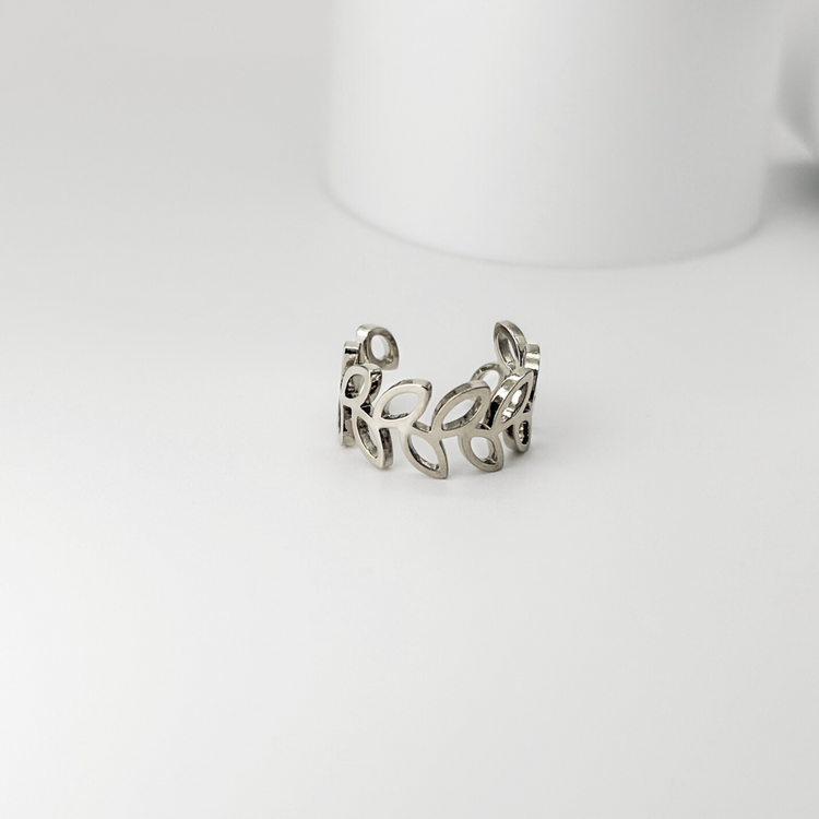 Silver Leaf Ear Cuff