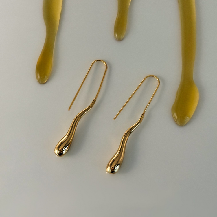 Gold Drip Dangle Earrings
