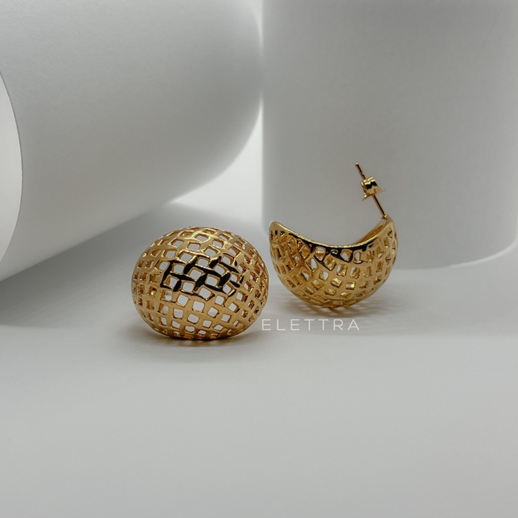 Woven Dome Stud Earrings
