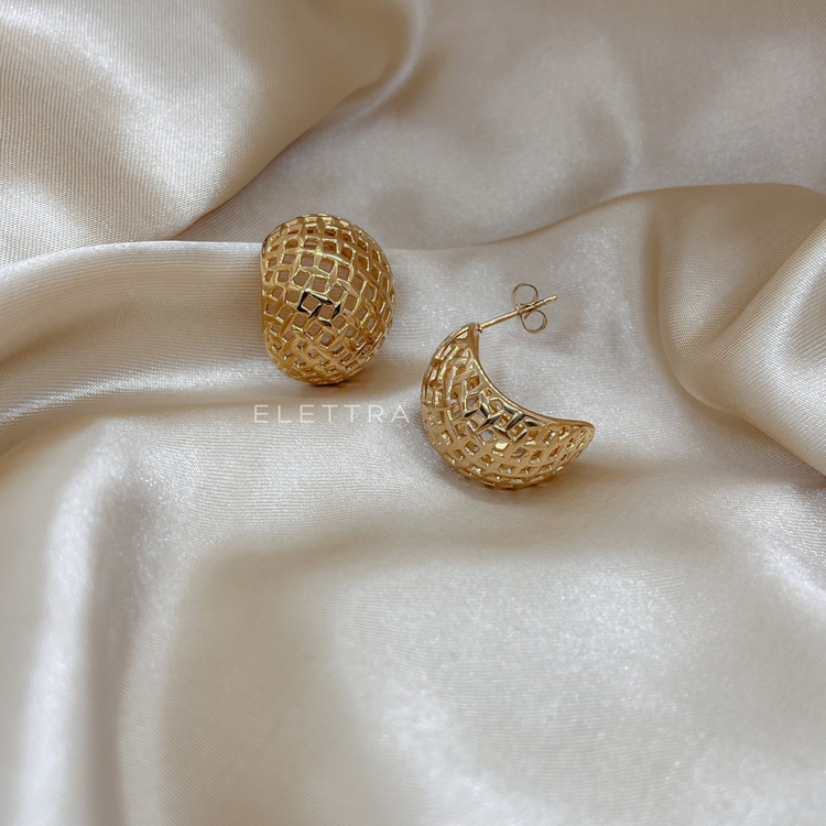 Woven Dome Stud Earrings