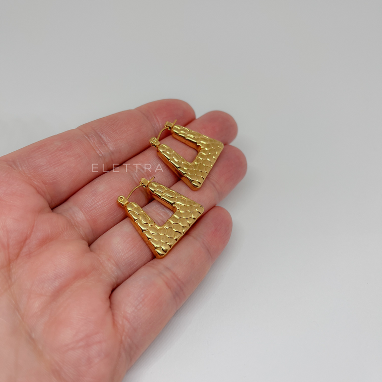 U-Shape Gold Hoop Earrings