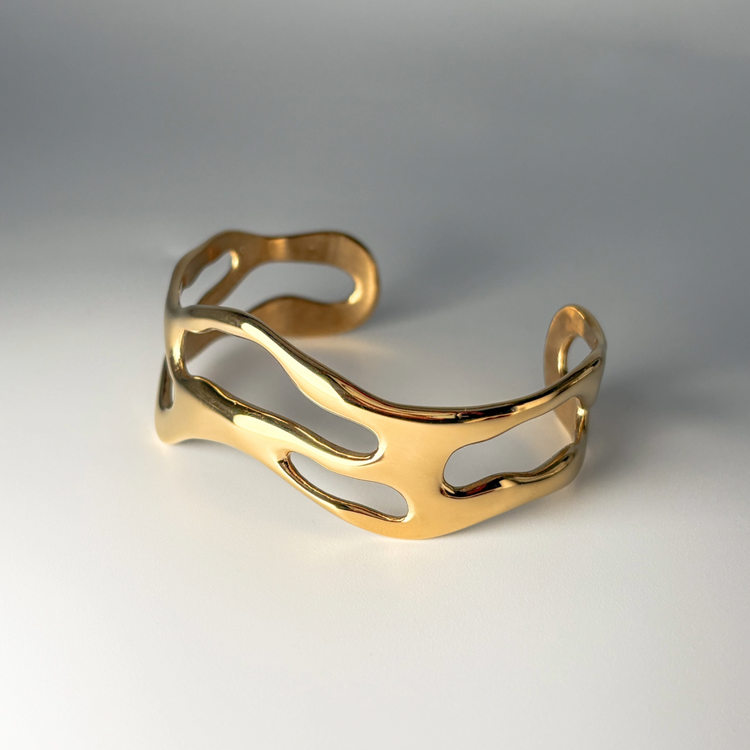 Gold Wave Cuff Bracelet