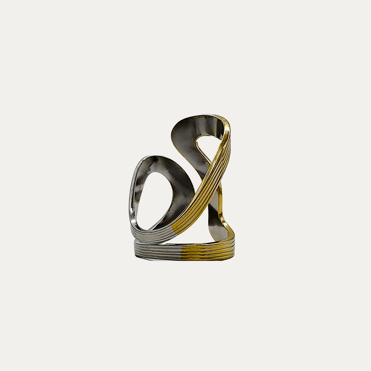 DUAL-TONE THICK WAVE RING