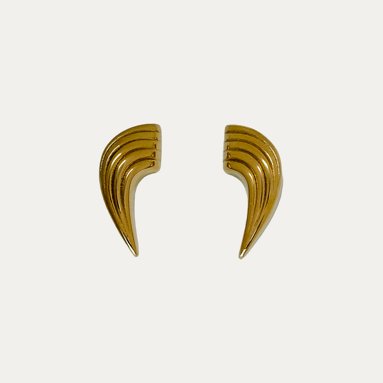 Gold Wing Stud Earrings