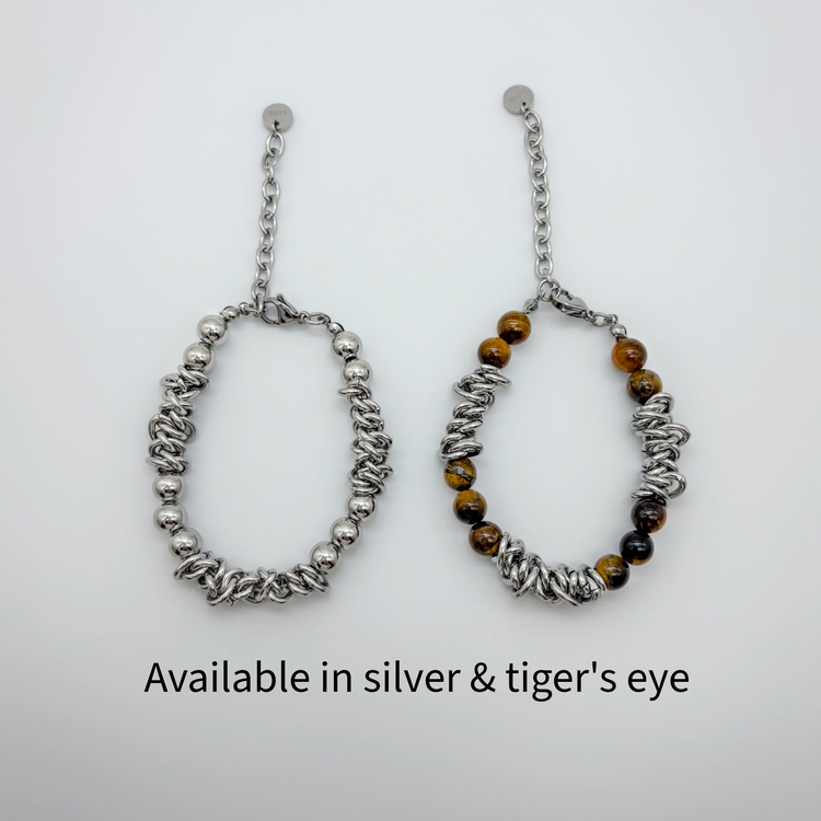 Men's Silver Beaded Bracelet