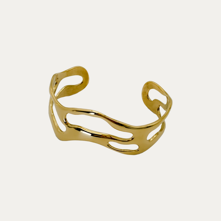 Gold Wave Cuff Bracelet