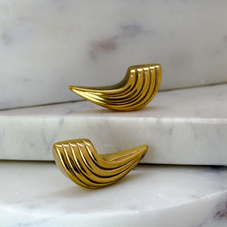 Gold Wing Stud Earrings