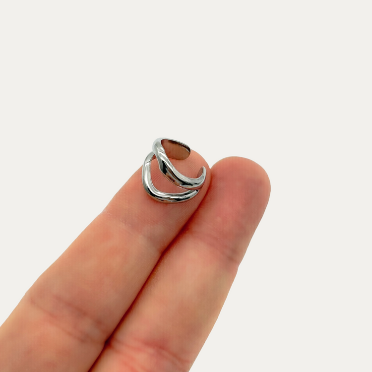 Silver Wave Ear Cuff