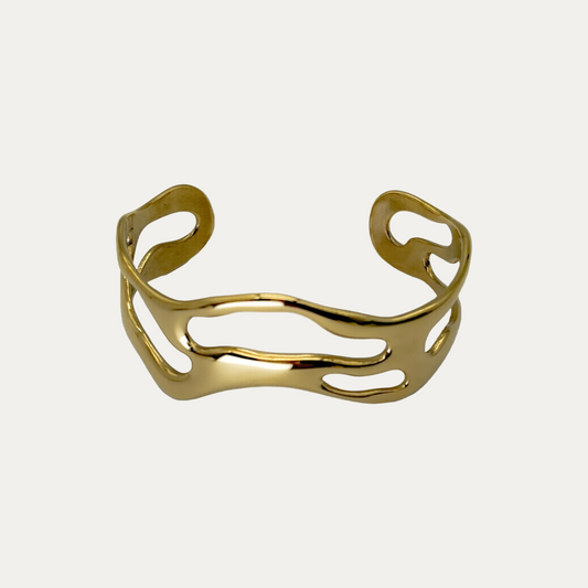 Gold Wave Cuff Bracelet
