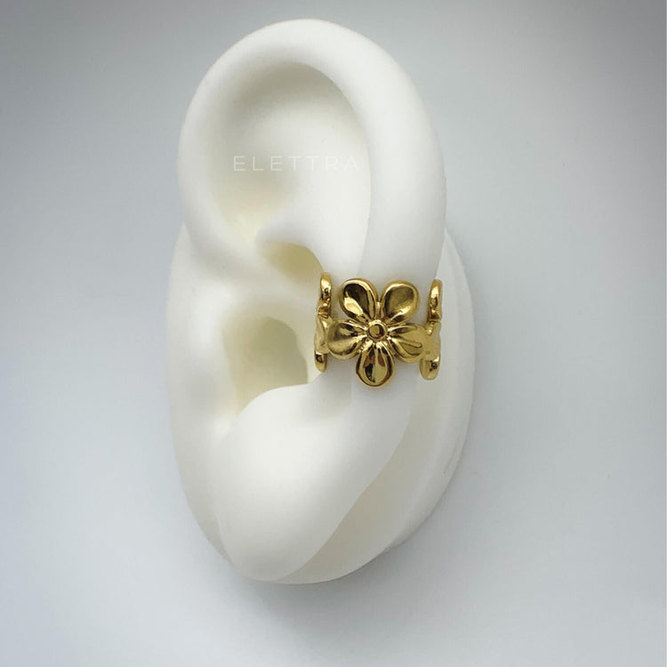 Gold Flower Ear Cuff