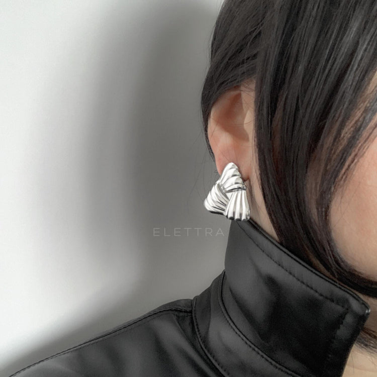 Silver Triangle Chunky Stud Earrings