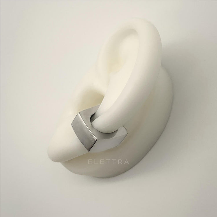 Silver Square Ear Cuff