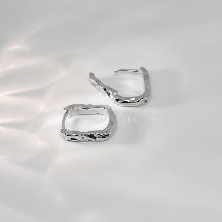Silver Small U-Shape Huggie Earrings