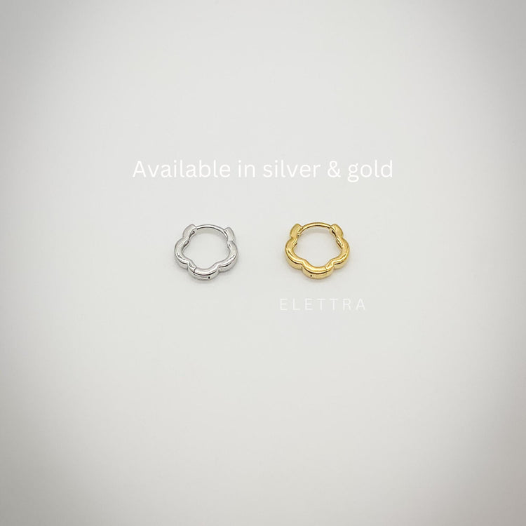 Gold Mini Wave Huggie Earrings