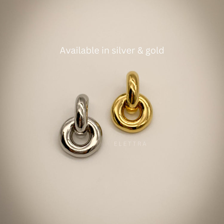 Gold Door-Knocker Chunky Stud Earrings