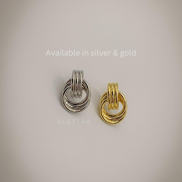 Gold Door-Knocker Stud Earrings