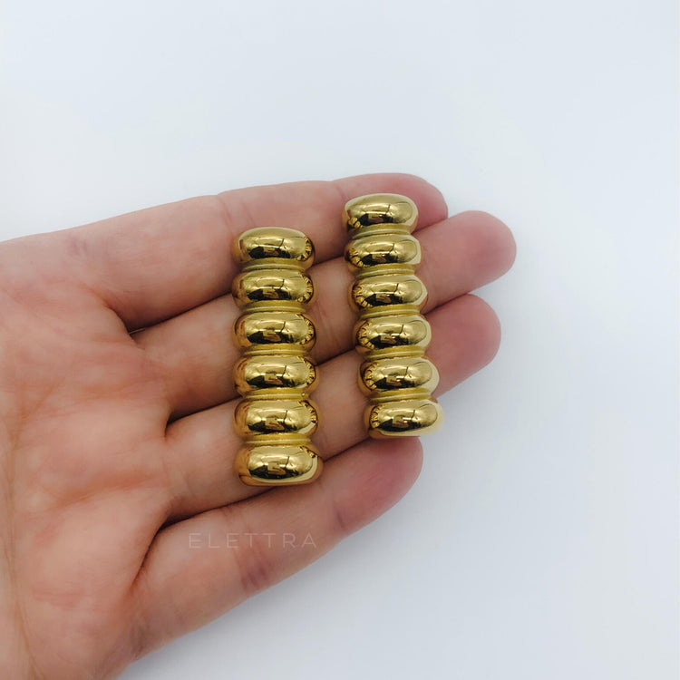 Gold Statement Stud Earrings