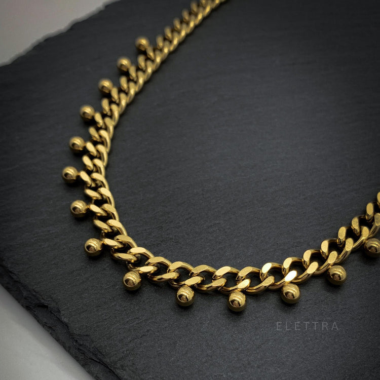 Gold Thick Ball Chain Necklace